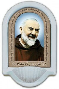 St. Padre Pio Prayer Holy Water Font St. Padre Pio Prayer Holy Water Font