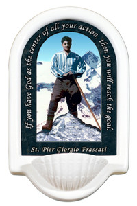 St. Pier Giorgio Prayer Holy Water Font St. Pier Giorgio Prayer Holy Water Font