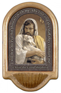 Christ the Good Shepherd Prayer Holy Water Font Christ the Good Shepherd Prayer Holy Water Font