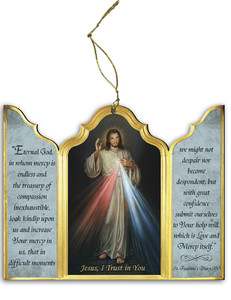 Divine Mercy Triptych Wood Ornament Divine Mercy Triptych Wood Ornament