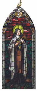 St. Therese of Lisieux Stained Glass Wood Ornament St. Therese of Lisieux Stained Glass Wood Ornament