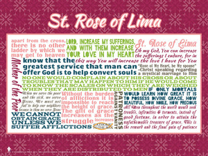Saint Rose of Lima Quote Poster Saint Rose of Lima Quote Poster