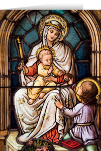 Madonna with Child Stained Glass Christmas Cards  (25 Cards) Madonna with Child Stained Glass Christmas Cards  (25 Cards)