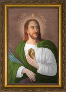 Saint Jude - Standard Gold Framed Canvas Saint Jude - Standard Gold Framed Canvas