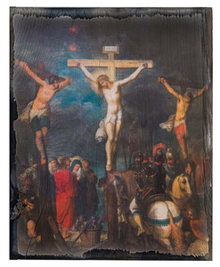 Crucifixion by Frans Francken Rustic Wood Plaque Crucifixion by Frans Francken Rustic Wood Plaque