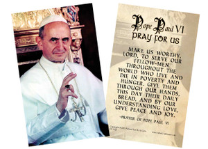 Pope Saint Paul VI Holy Card Pope Saint Paul VI Holy Card