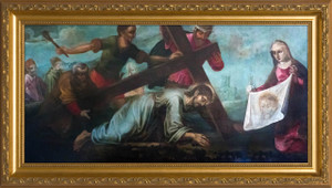 Veronica Wiping the Face of Jesus - Standard Gold Framed Art Veronica Wiping the Face of Jesus - Standard Gold Framed Art