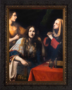 Martha Reproaching Mary Magdalene by Francesco Lupicini - Ornate Dark Framed Art Martha Reproaching Mary Magdalene by Francesco Lupicini - Ornate Dark Framed Art
