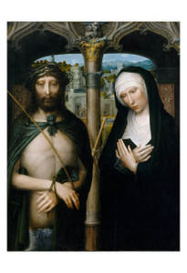Christ Crowned with Thorns, and the Mourning Virgin by Adriaen Isenbrant Print Christ Crowned with Thorns, and the Mourning Virgin by Adriaen Isenbrant Print