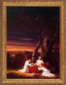 Angels Ministering to Christ in the Wilderness by Thomas Cole - Gold Framed Art Angels Ministering to Christ in the Wilderness by Thomas Cole - Gold Framed Art