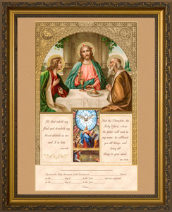 First Communion and Confirmation Certificate with Gold Accents in Gold Frame First Communion and Confirmation Certificate with Gold Accents in Gold Frame