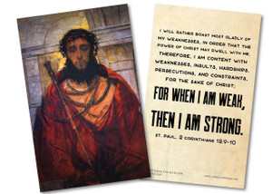 "I Will Rather Boast Most Gladly" St. Paul Quote Holy Card "I Will Rather Boast Most Gladly" St. Paul Quote Holy Card