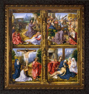 Four Scenes from the Passion - Ornate Dark Framed Art Four Scenes from the Passion - Ornate Dark Framed Art