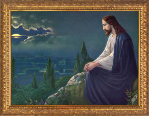 Christ on the Mount of Olives by Josef Untersberger - Gold Framed Art Christ on the Mount of Olives by Josef Untersberger - Gold Framed Art
