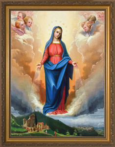 Our Lady of Graces Received - Gold Framed Art Our Lady of Graces Received - Gold Framed Art
