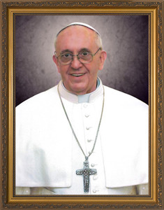 Pope Francis Formal Portrait - Standard Gold Framed Canvas Pope Francis Formal Portrait - Standard Gold Framed Canvas
