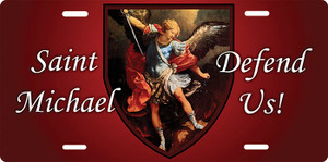 St. Michael the Archangel (Red) License Plate St. Michael the Archangel (Red) License Plate