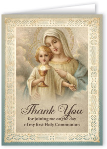 Vintage Christ Child First Communion Thank You Note Card Vintage Christ Child First Communion Thank You Note Card