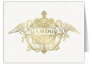 AMDG Angels Woodcut Note Card AMDG Angels Woodcut Note Card