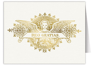 Deo Gratias Angel Woodcut Note Card Deo Gratias Angel Woodcut Note Card