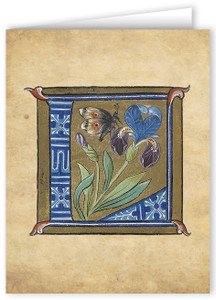 Letter L Illuminated Manuscript Note Card