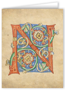 Letter N Illuminated Manuscript Note Card Letter N Illuminated Manuscript Note Card