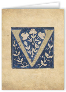 Letter V Illuminated Manuscript Note Card Letter V Illuminated Manuscript Note Card