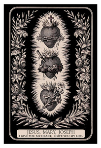 Three Hearts of the Holy Family 12x18" Print Three Hearts of the Holy Family 12x18" Print