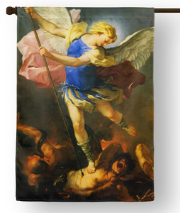 Saint Michael by Giordano Outdoor House Flag Saint Michael by Giordano Outdoor House Flag