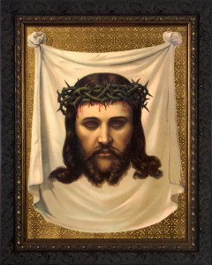 Antique Veronica's Veil - Ornate Dark Framed Art Antique Veronica's Veil - Ornate Dark Framed Art