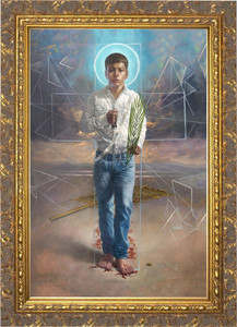 St. Jose Sanchez del Rio by Rene Martinez Valadez - Ornate Gold Framed Art St. Jose Sanchez del Rio by Rene Martinez Valadez - Ornate Gold Framed Art