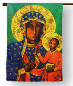 Our Lady of Czestochowa Outdoor House Flag Our Lady of Czestochowa Outdoor House Flag