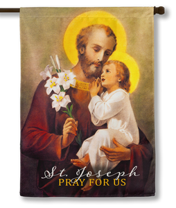 Saint Joseph (Pray for Us) Outdoor House Flag