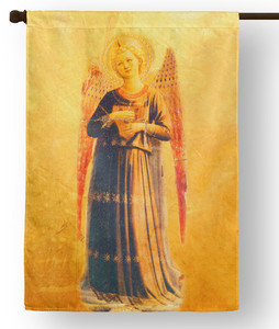 Fra Angelico Angel with Harp Outdoor House Flag Fra Angelico Angel with Harp Outdoor House Flag