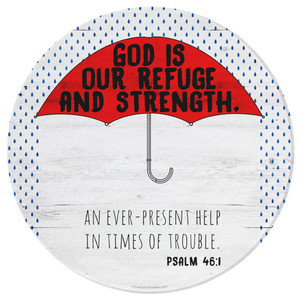 "God is our Refuge" Round Glass Cutting Board "God is our Refuge" Round Glass Cutting Board