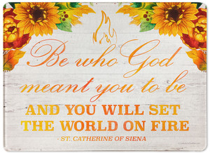 "Be Who God Meant You to Be" Rectangular Glass Cutting Board "Be Who God Meant You to Be" Rectangular Glass Cutting Board