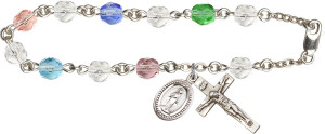 Silver-Plate Miraculous Medal Rosary Bracelet Silver-Plate Miraculous Medal Rosary Bracelet