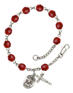 Hand Made Silver-Plated Rosary Bracelet with St. Michael Medal Hand Made Silver-Plated Rosary Bracelet with St. Michael Medal