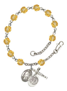 Hand Made Silver-Plated Rosary Bracelet with Guardian Angel Medal Hand Made Silver-Plated Rosary Bracelet with Guardian Angel Medal