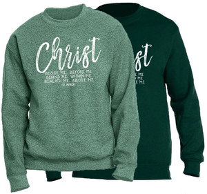 "Christ Beside Me" St. Patrick Crewneck Sweatshirt "Christ Beside Me" St. Patrick Crewneck Sweatshirt