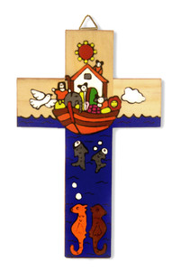 Noah's Ark Small Hand-Painted Salvadorian Cross Noah's Ark Small Hand-Painted Salvadorian Cross