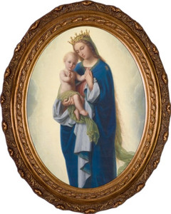 Madonna and Child by Franz Ittenbach Framed Oval Canvas Madonna and Child by Franz Ittenbach Framed Oval Canvas