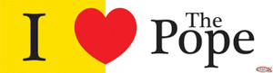 I Love the Pope Vinyl Bumper Sticker I Love the Pope Vinyl Bumper Sticker