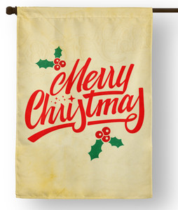 Holly Merry Christmas Outdoor House Flag Holly Merry Christmas Outdoor House Flag