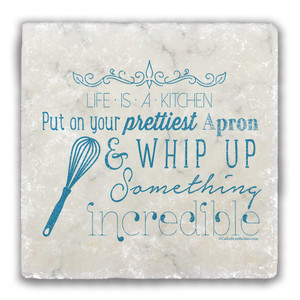 Life is a Kitchen Tumbled Stone Coaster Life is a Kitchen Tumbled Stone Coaster