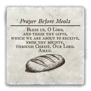Prayer Before Meals Tumbled Stone Coaster Prayer Before Meals Tumbled Stone Coaster