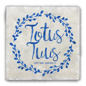 Totus Tuus Tumbled Stone Coaster Totus Tuus Tumbled Stone Coaster