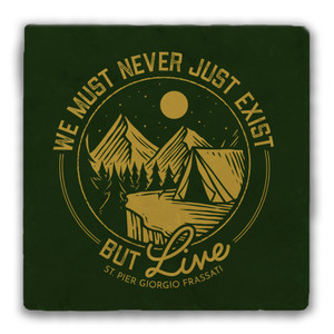 "Live" Tumbled Stone Coaster