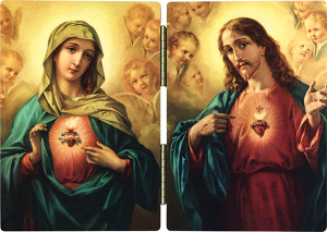 Sacred and Immaculate Hearts Diptych Sacred and Immaculate Hearts Diptych