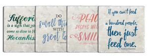 Mother Teresa Tumbled Stone Coaster Set (Pack of 4)